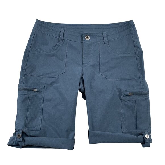 Kuhl Cargo Shorts Womens 6 Horizon Blue Hiking Outdoor Roll Up - Picture 2 of 10